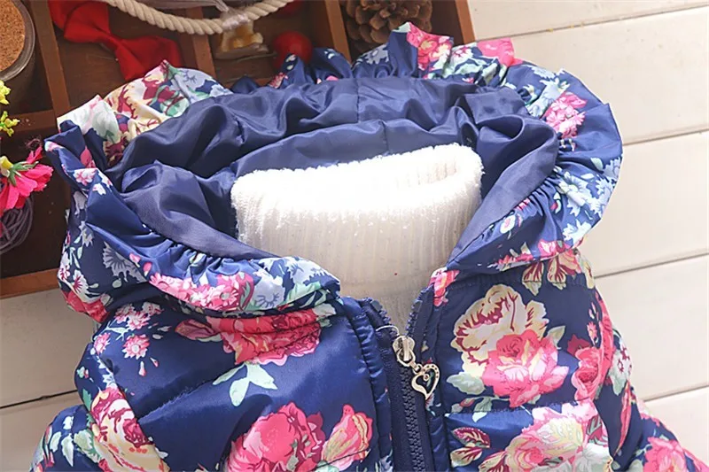 BibiCola Autumn Winter New Cotton Baby Girls Cardigan Coat Girl Floral Hoodies Jacket Coats Toddler Thick Warm Clothing | Детская одежда