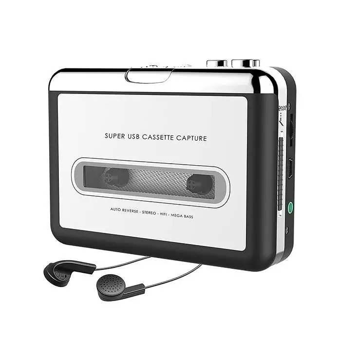USB кассетник для ПК MP3 конвертер cd дисков аудио музыкальный плеер Черный Белый WAV