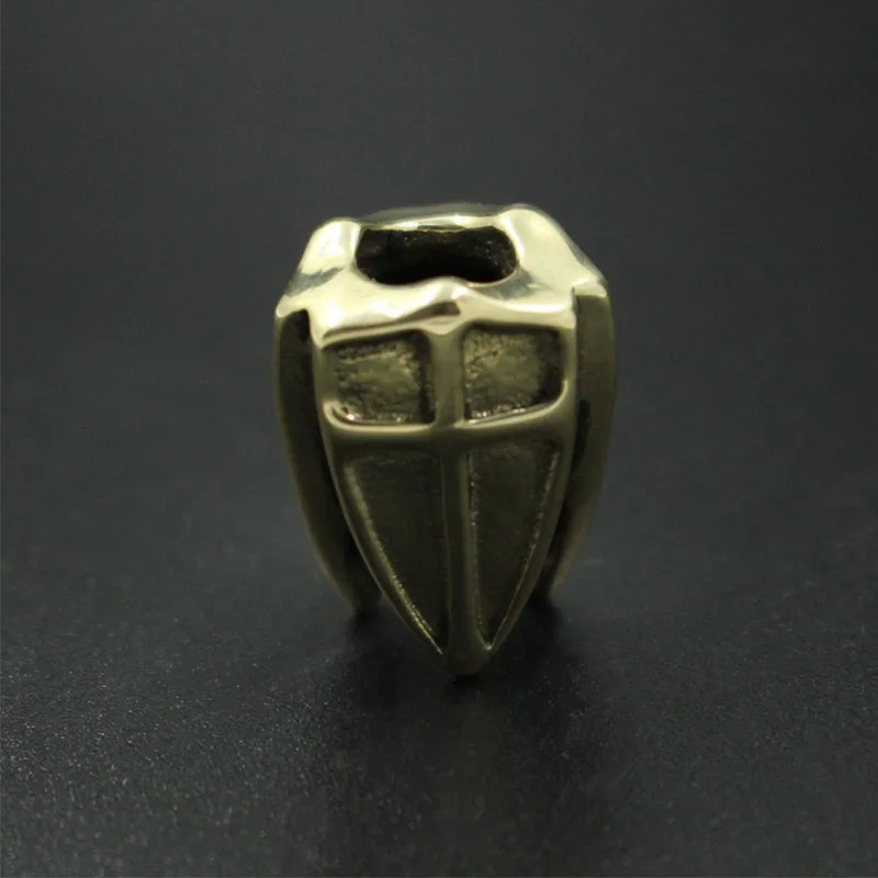 Нож бусины EDC латунь трехсторонний щит бусы на веревочке лезвие висячая Пряжка