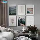 Скандинавский пустынный лес природные пейзаж, настенный художественный печатная живопись холст плакат в скандинавском стиле абстрактные линии Декоративная Настенная картина