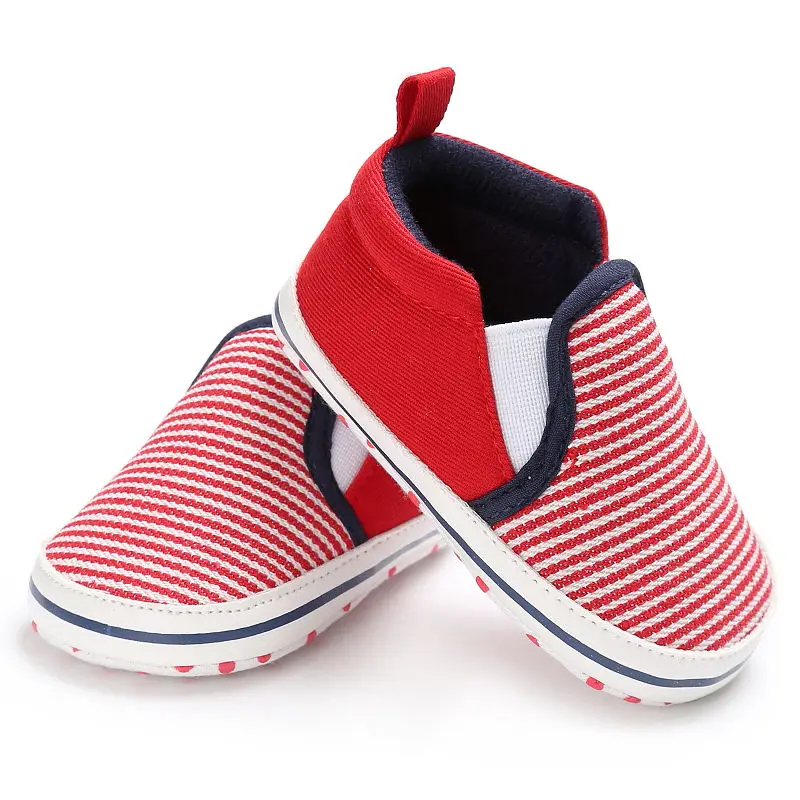 Модная обувь в полоску для новорожденных мальчиков и девочек повседневная детей
