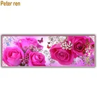 Алмазная вышивка, цветы, красная роза, вышивка крестиком, декоративная картина, мозаика из кристаллов, квадратные Стразы, стразы