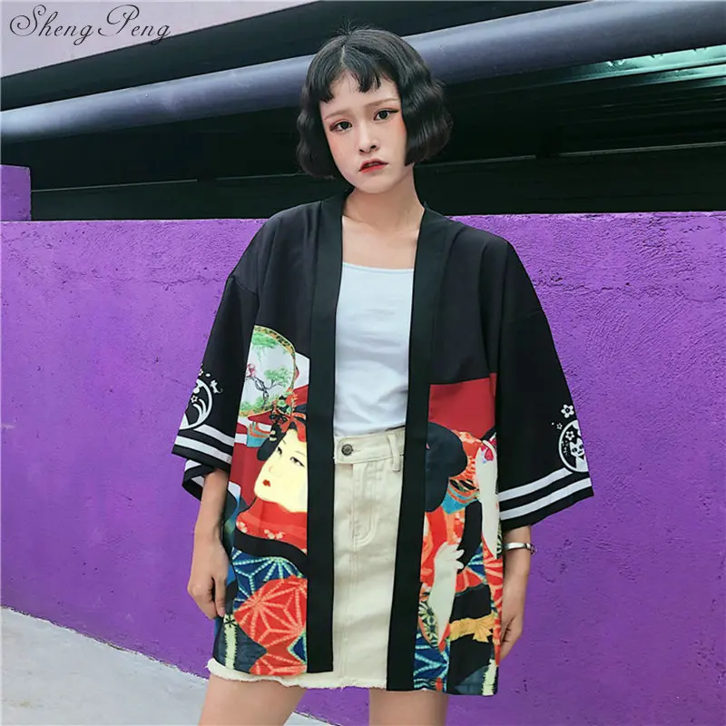 Японские кимоно рубашка кардиган пляжная мода традиционные японские yukata женские