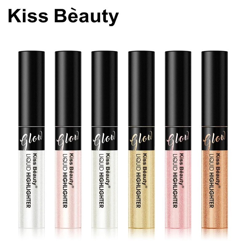 Блестящая жидкая хайлайтер Kiss beauty контурный крем цвета розового золота и серебра