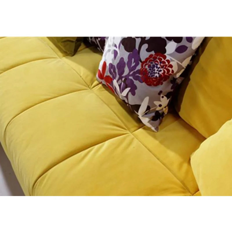 Яркий желтый цвет бархат диван набор современная мебель для гостиной кресло |