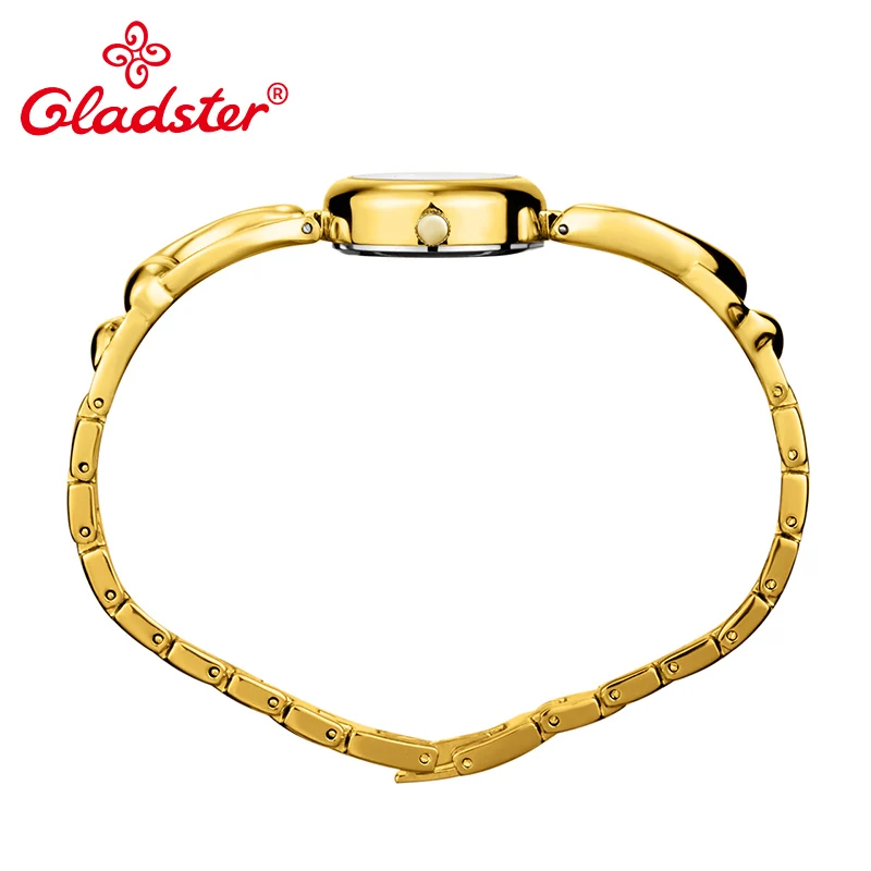 Часы Gladster женские с японским механизмом модные золотистые наручные