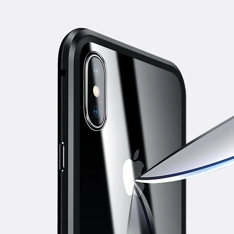 Чехол из закаленного стекла + экранная пленка для iPhone X XS Max XR 8 8P 7P 6 6P 6S Plus магнитная
