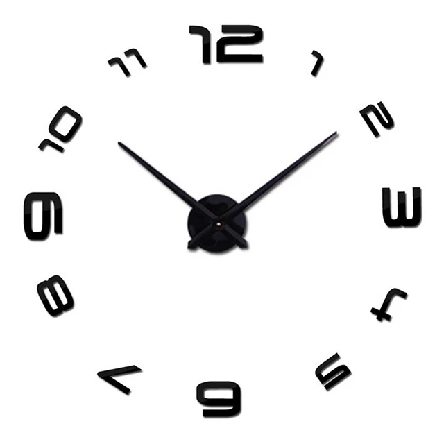 Hot Digital Fashion Style Wall Watches Rushed MirrorLarge Clock Modern Design Sticker Quartz Clocks Aedhesive | Дом и сад