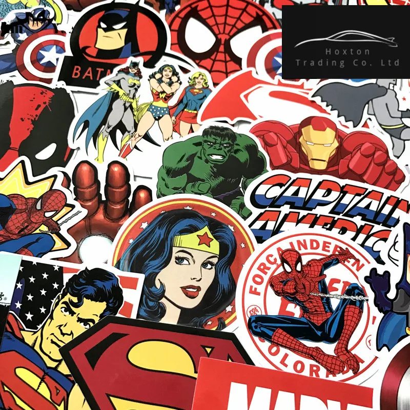 Горячая 50 шт./лот наклейки для MARVEL супер герой DC автомобиля ноутбука Наклейка на