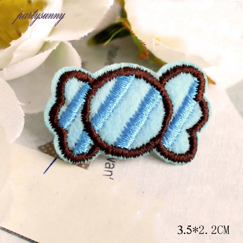 Pf конфеты патч сладкий полоса вышивка железа на патчи для одежда топы детские