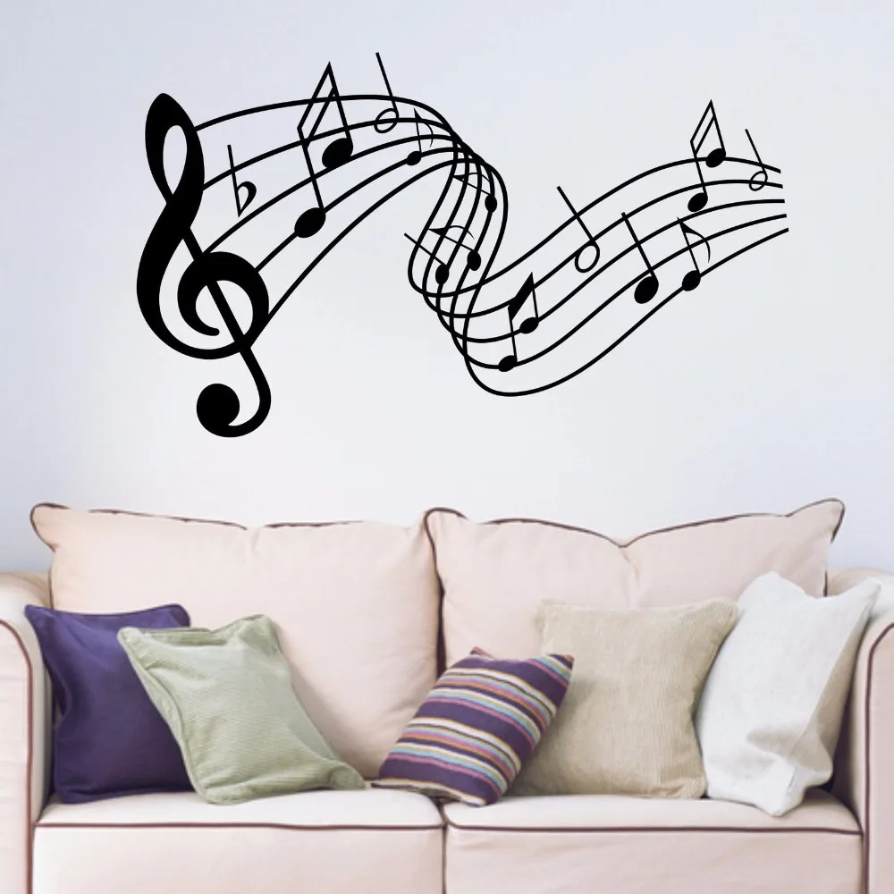 Декор из музыкальных нот Декоративный съёмный виниловый Wall Art Стикеры наклейка