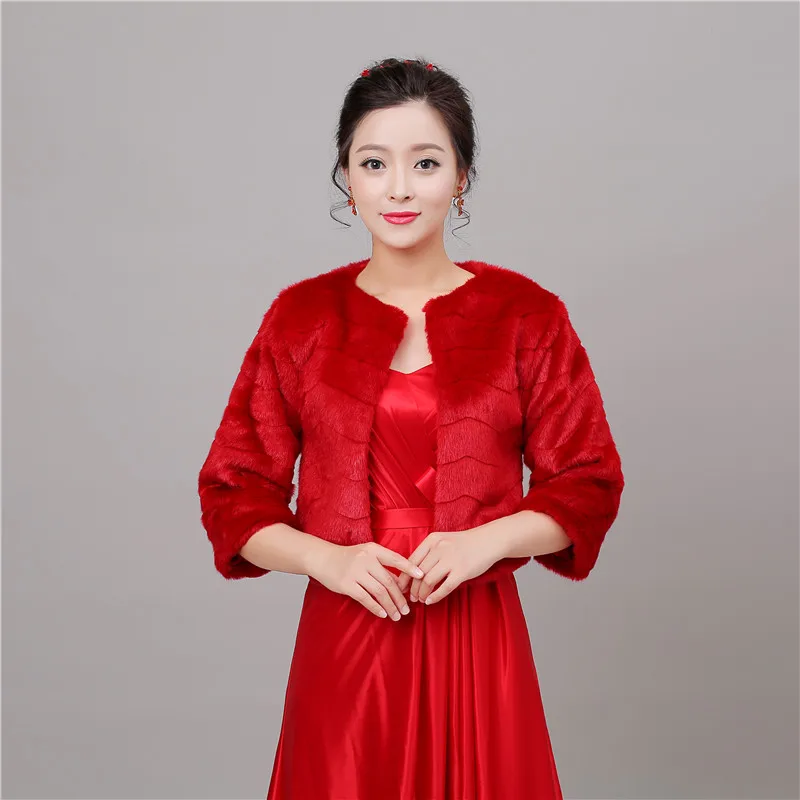 Forevergracedress настоящие фотографии красный 2018 зимний искусственный мех Свадебная