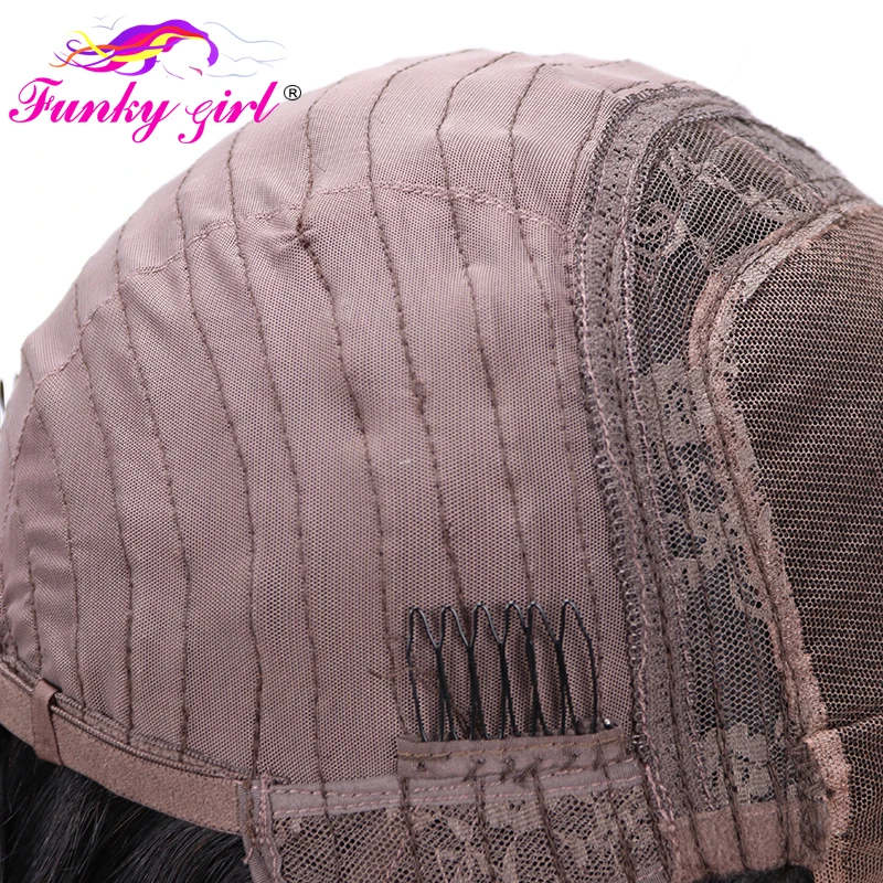 Funky Girl парик с коротким Бобом прямое закрытие шнурка человеческие волосы парики