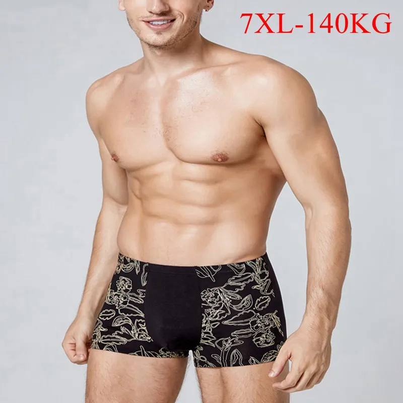 

Flower Print Breathable Modal Large Size 7XL Men Boxer Underwear 5XL 6XL Plus Size Male Boxer Shorts Red Purple Men's Underwear