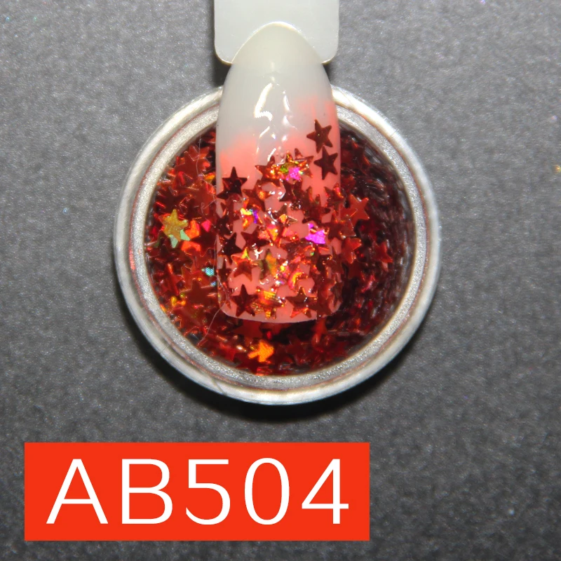 AB504 KADITION новая наклейка красочные блестящие Блестки Блестящий дизайн ногтей Блеск УФ для ногтей украшения «сделай сам» Блестки Блестящие - Цвет: AB504