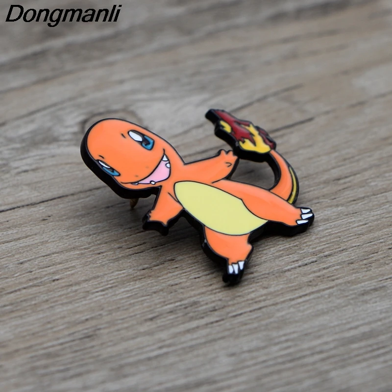 L3415 Charmander металлическая Эмаль Булавка для рюкзака/сумки/джинсовой одежды значок нагрудная булавка брошь бижутерия 1 шт