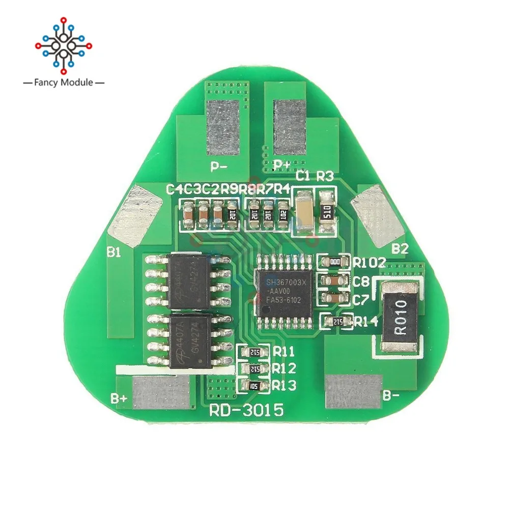 3S литий-ионная батарея Защитная печатная плата 3 ячеек PCB 10,8 V-12,6 V 3S2P