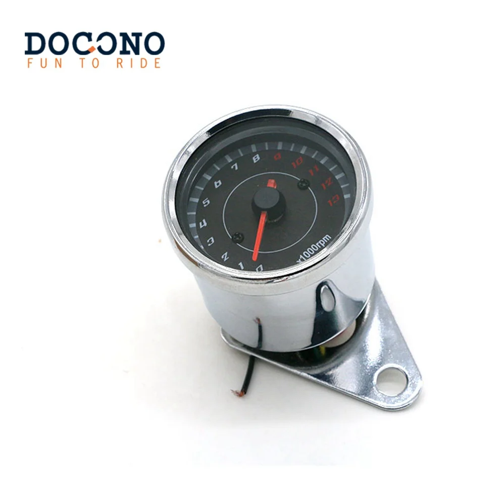 Хром и черный мотоцикл одометр спидометр тахометр Спидометр LED подсветка км/ч
