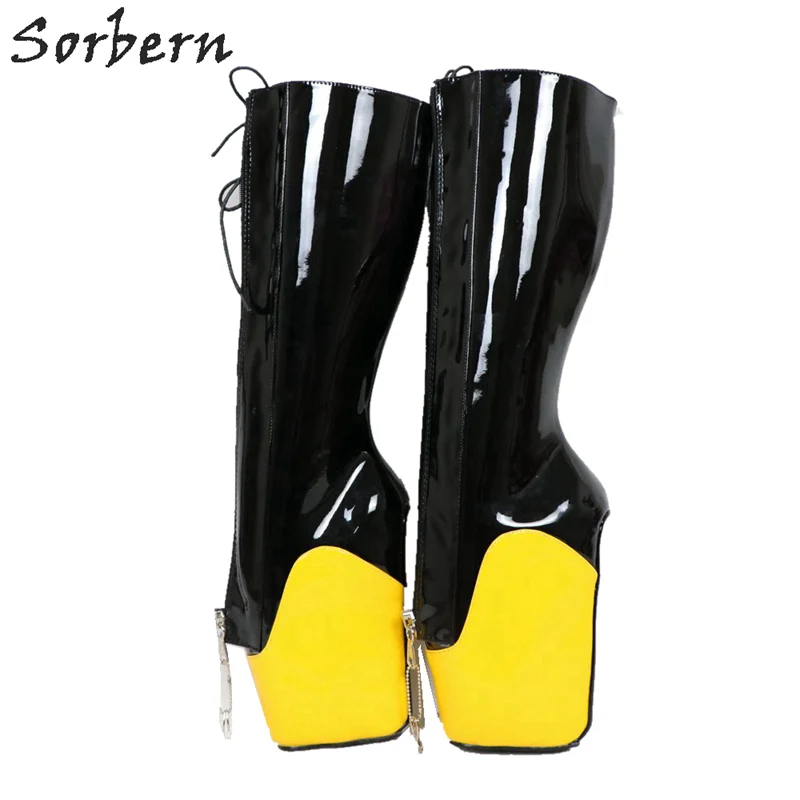 Женские сапоги на танкетке с замком-молнией экзотическом каблуке | Обувь