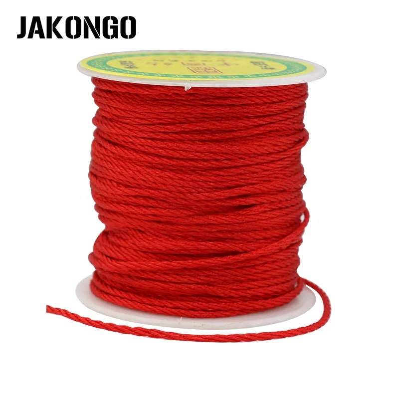 Круглая плетеная нейлоновая веревка JAKONGO 1 5 мм для изготовления ювелирных