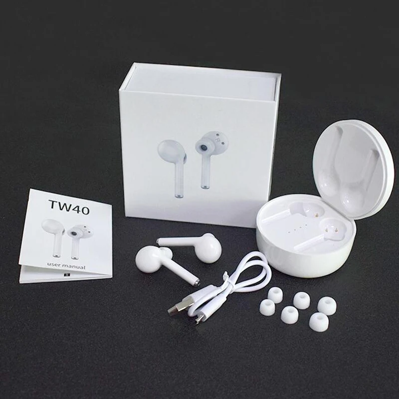 TW40 TWS Беспроводные Bluetooth 5,0 наушники стерео HiFi звуковая гарнитура наушники со встроенным HD микрофоном Siri сенсорное управление PK i20