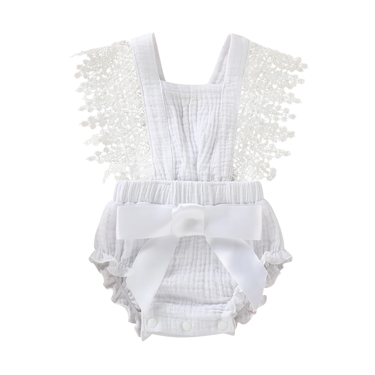 Одежда для новорожденных девочек боди с цветочным рисунком Кружевное рюшами