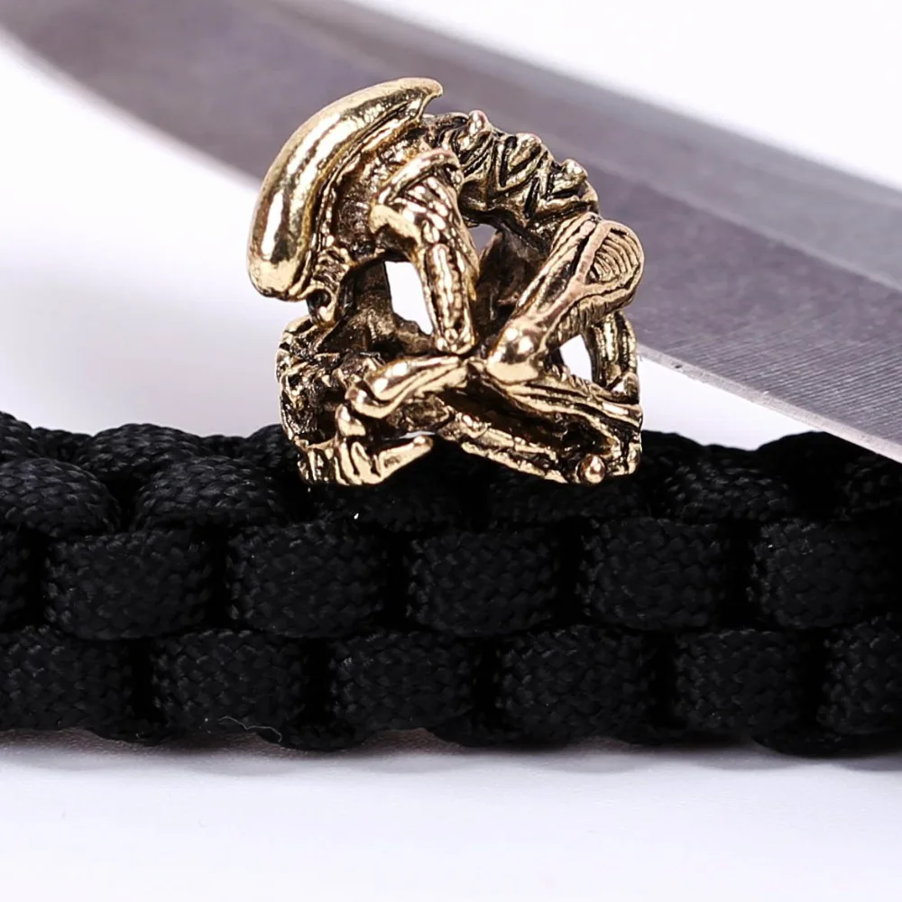 Новые бусы на веревочке Металлические Подвески Череп для бусины Паракорда