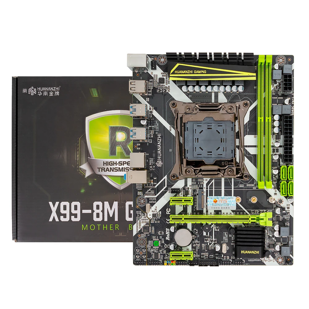 Huanan Zhi X99-8M игровой Материнская плата Intel X99 LGA 2011-3 все серии DDR4 кода коррекции ошибок 1866/2133/2400/2666 МГц 32 Гб M.2 NVME USB3.0 блок питания ATX
