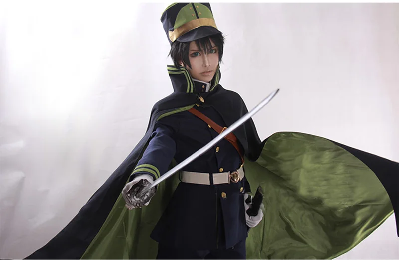 Yuichiro Hyakuya Косплей Аниме сераф из Конца Owari no Seraph черный/зеленый костюм вампира с