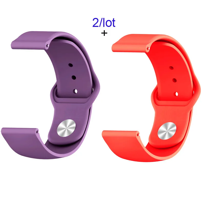 Purple-Red 22 мм силиконовый браслет ремешок для Xiaomi Amazfit GTR 47 мм Pace Stratos ремешок для samsung gear S3 Galaxy 46 мм ремешок для часов - Цвет: Purple-Red