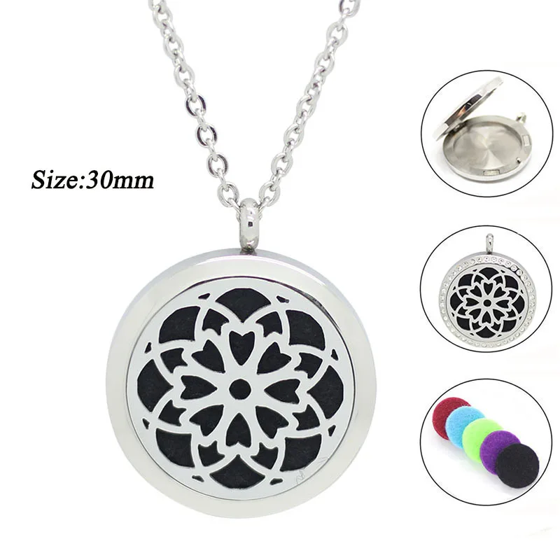Кулон для ароматерапии из нержавеющей стали 316L с 5 подставками|diffuser pendant|essential oil