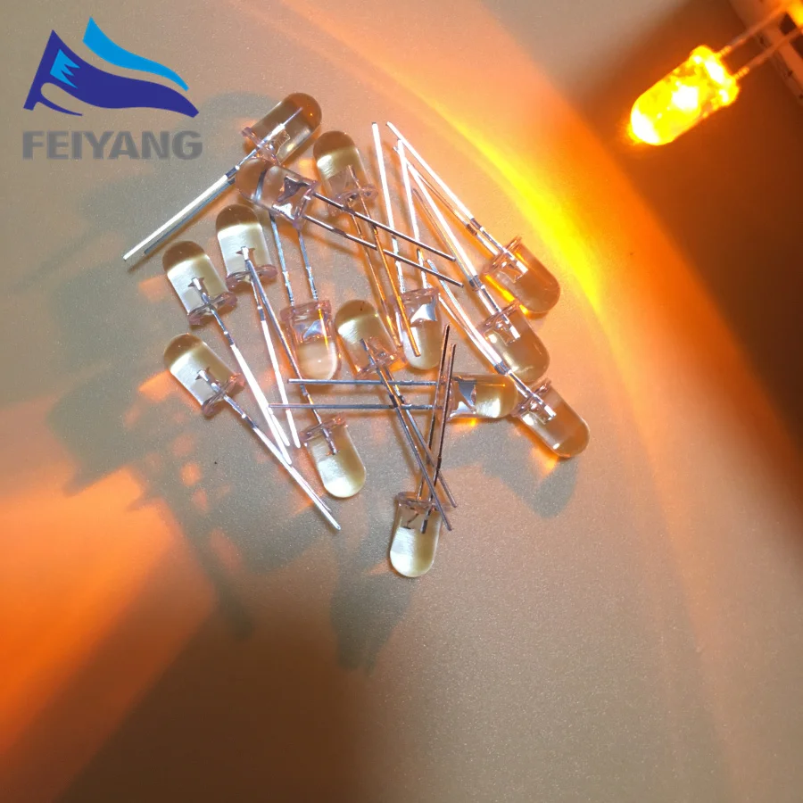 100PCS 5mm LED Flicker Diodes Flashing Yellow Blinking Candle Light Emitting Diode Flickering Flash Blink Diodo danshan Y - купить по