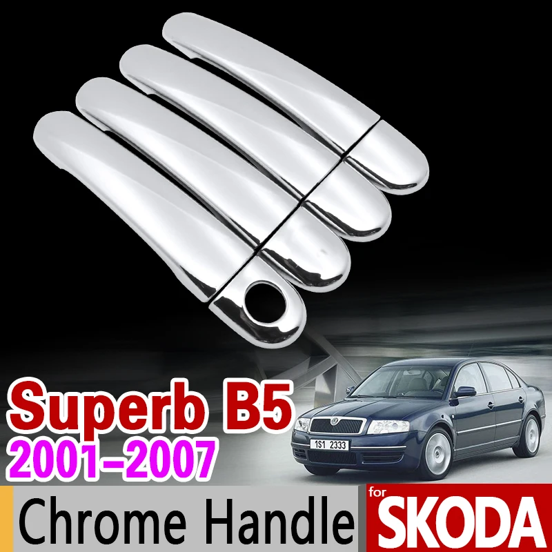 Хромированная накладка на ручку для Skoda Superb B5 2001 2007 2002 2003 2004 2005 2006|car styling|car accessories