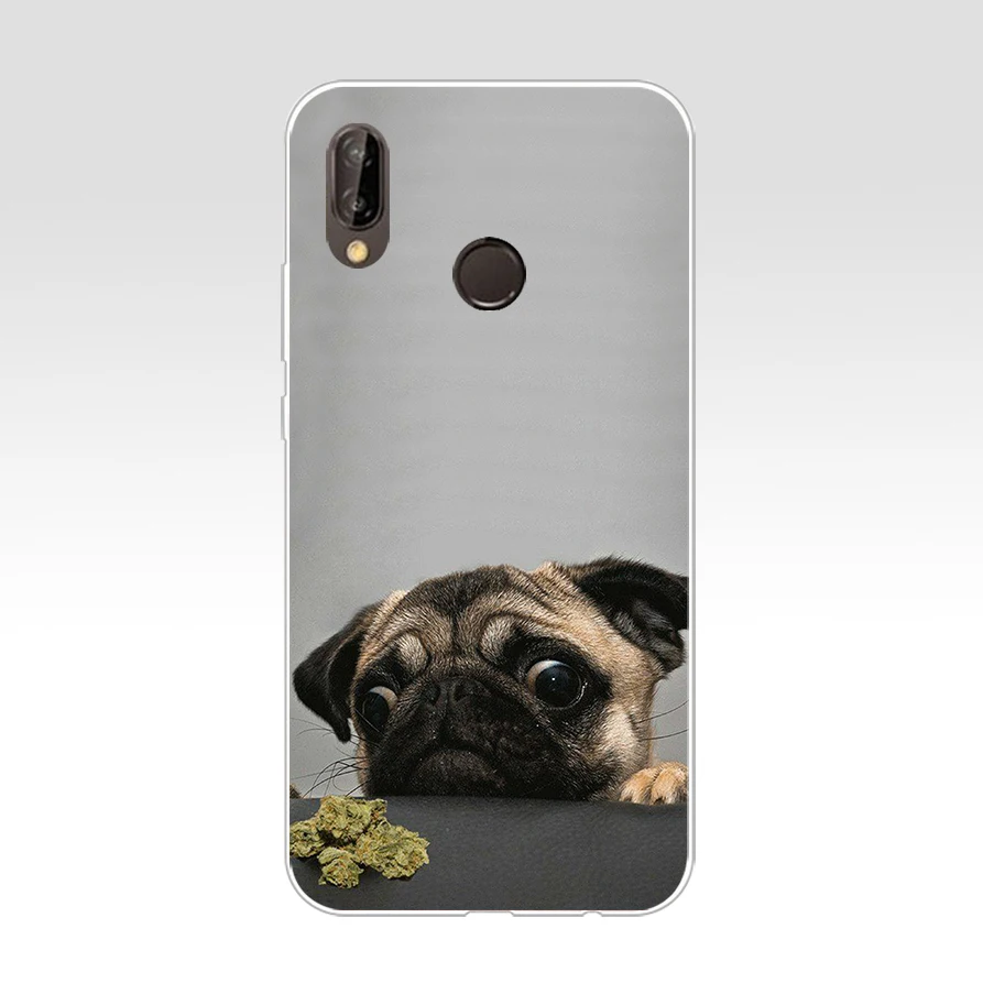 154AQ Funny Smiling Pug Lovely Soft Silicone Tpu Cover Case for huawei p 20 lite pro y6 2017 mate 10 | Мобильные телефоны и