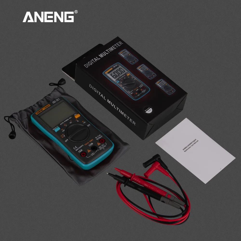 ANENG AN8001 True-RMS мультиметр цифровой multimeter транзистор тестер esr мультиметр digital multimeter провода для мультиметра указатель напряжения transistor capacitor tester dc dc мультитерка ZT102/RM102
