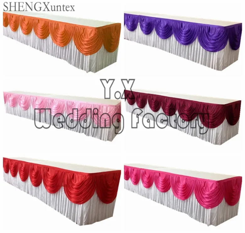 Белая юбка для стола из ледяного шелка 2 м|table skirt|silk table skirtswhite skirt |