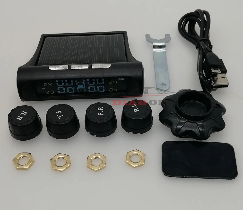 Автомобиль TPMS солнечных батареях USB Беспроводной шин Давление мониторинга