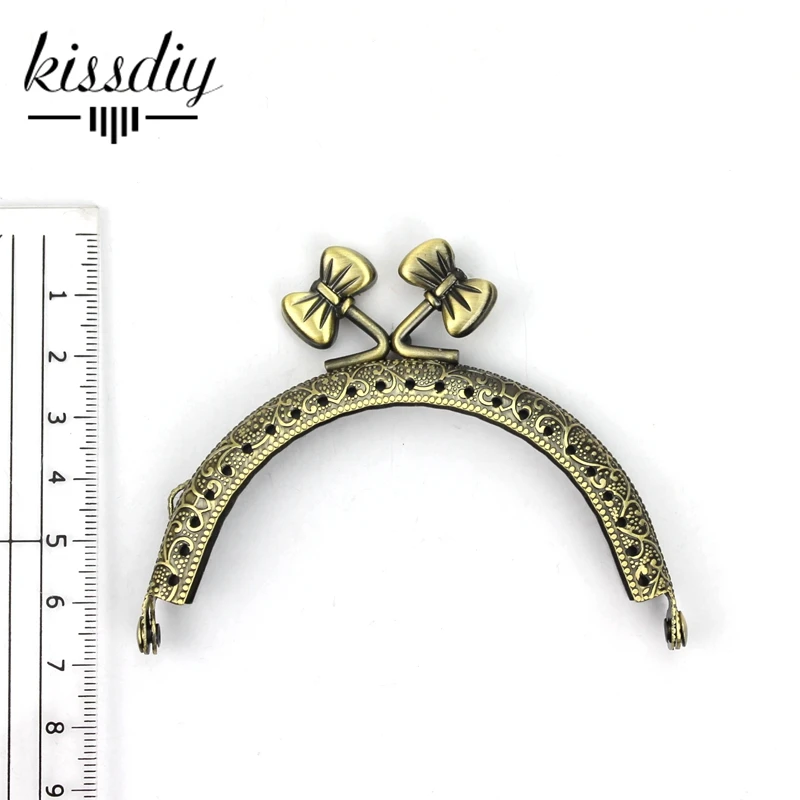 Kissdiy 10 шт. 8 5 см античная латунь bornze металлическая рамка для кошелька лист поцелуй