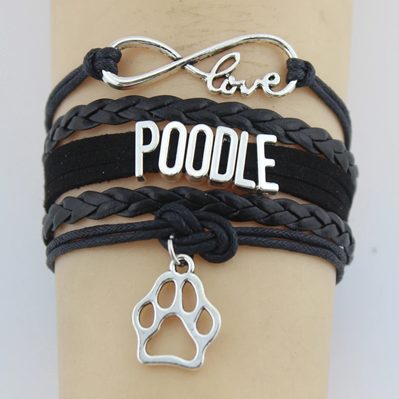 Браслет с фигуркой собаки Infinity Love пудель браслет цельный ручной работы кожаный