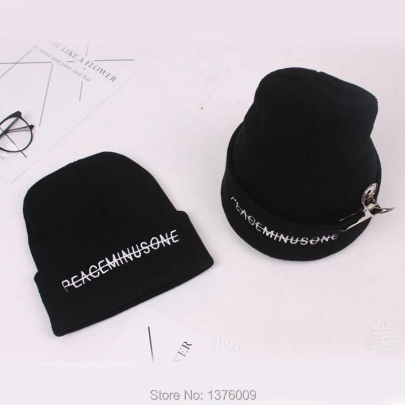 Kpop GD вязанные шапочки с вышивкой, шапки Bigbang Gdragon, вязаные шапки унисекс черного цвета в стиле хип-хоп