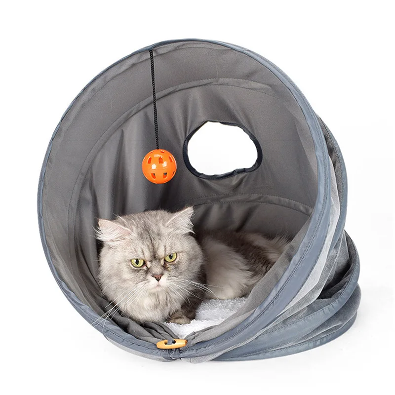 Творческий Складная кошка туннель палатки с мячом играть игрушки канала