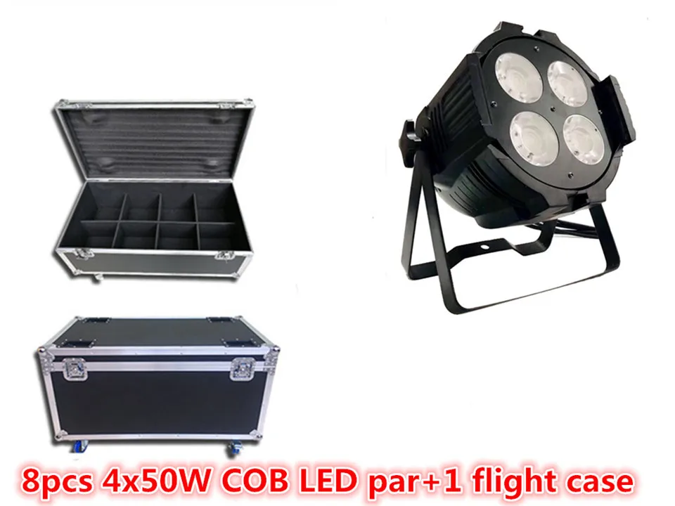 8pz LED COB flightcase dmx cable 4x50 Вт 220 теплый белый + холодный Par Light сценический свет супер
