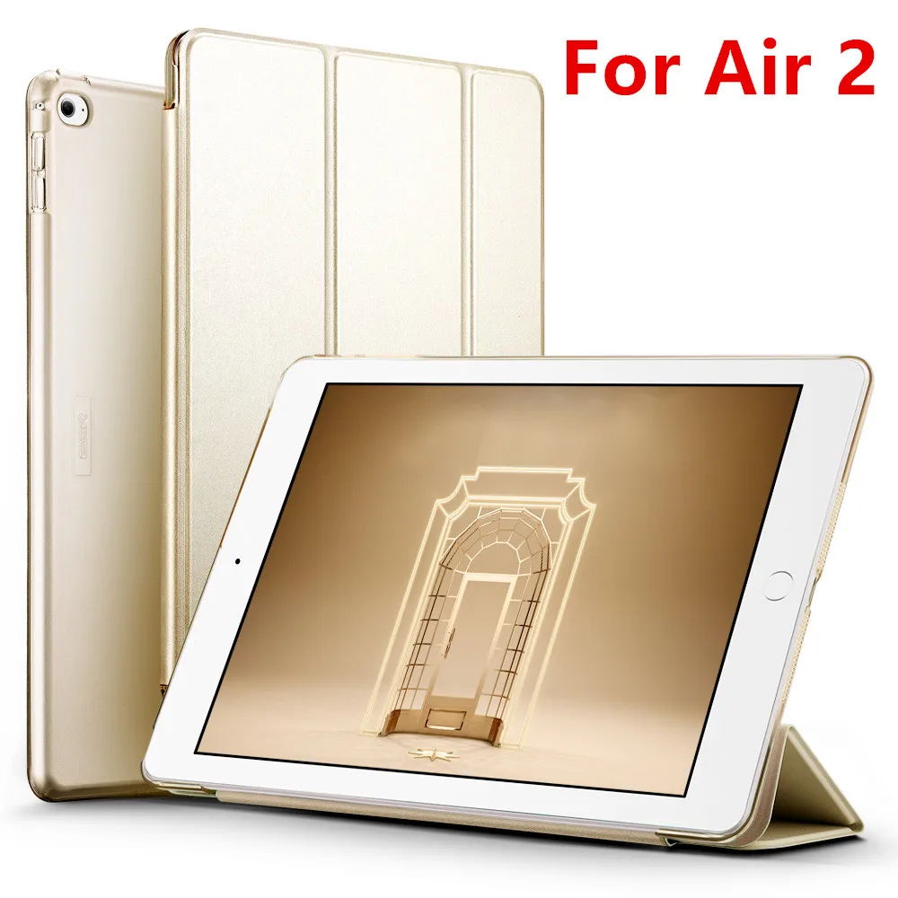Champagne for Air 2 Чехол ESR для iPad Air2 Air1, защитный чехол, Магнитный Тонкий чехол из искусственной кожи, подставка, автоматический режим сна, умный чехол для Apple iPad Air 1 2 - Color: Champagne for Air 2
