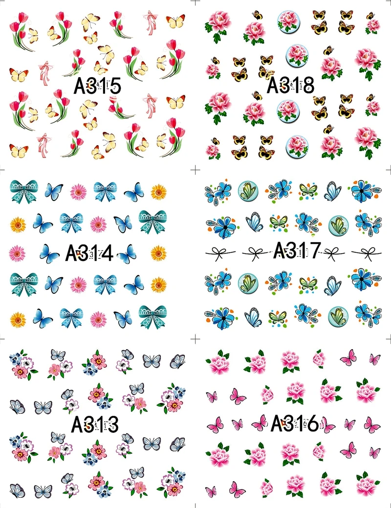 12 листов водные переводные наклейки для дизайна ногтей|nail art stickers decals|sticker decalwater