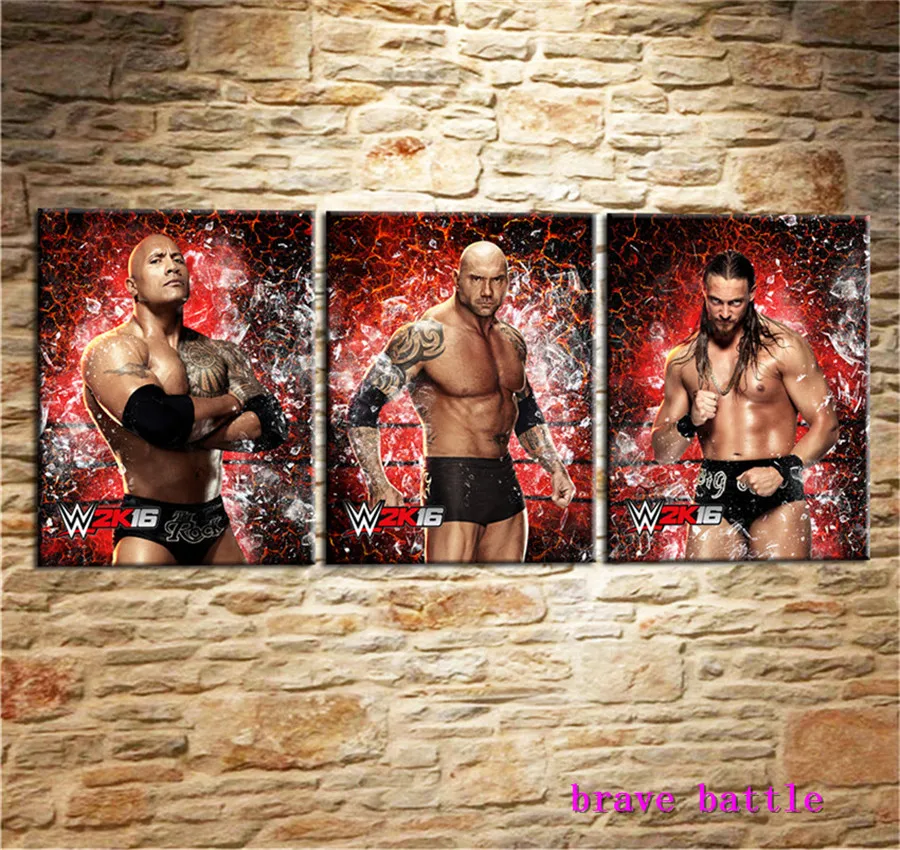 WWE 2K16 The Rock борец холст живопись гостиная домашний декор Современная роспись