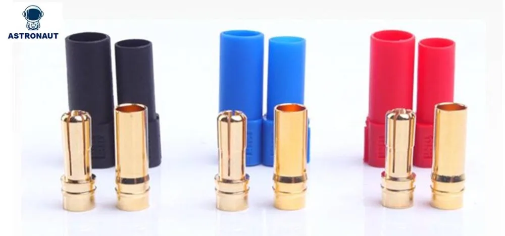 

3 Pairs AMASS XT150 Connector Adapter Male Female Plug 6mm Gold Banana Bullet Plug Black Red Blue