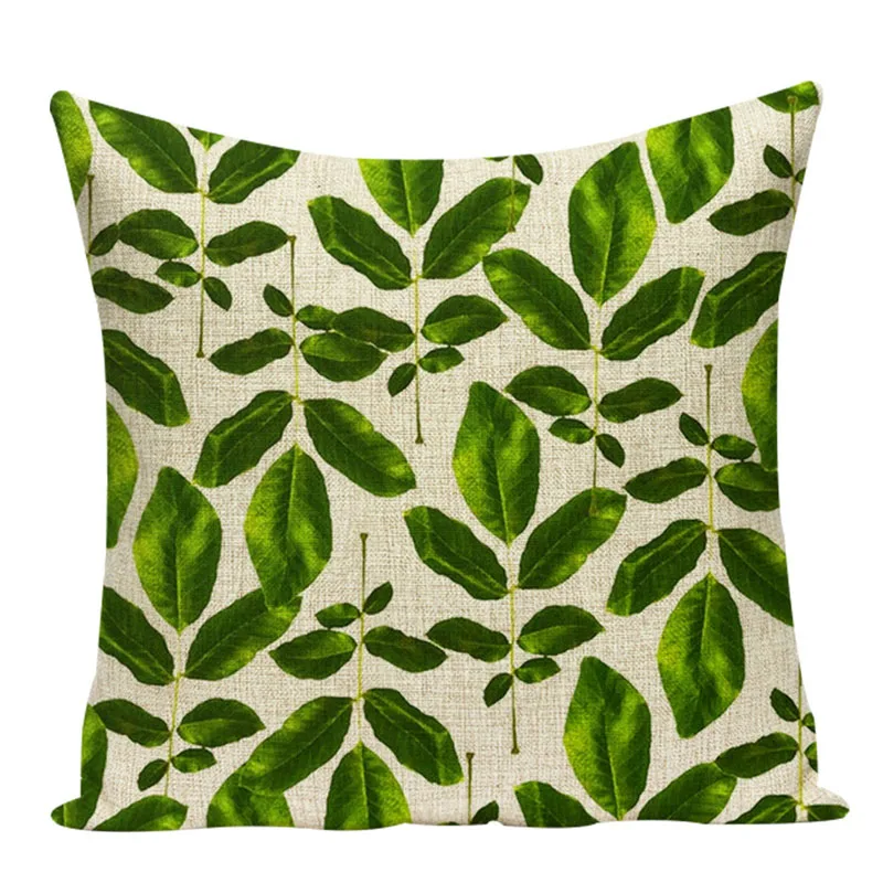 Monstera чехол для подушки 45*45 см, зеленые покрытия листьев растений, подушки, кактус, свежий диван, домашние подушки, чехол из льна, чехол для автокресла - Цвет: L508-15