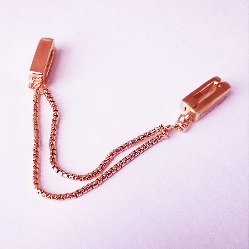 pdl320-ROSE 925 пробы Серебряный вечный Искрящийся зажим подвески, подходит для оригинального Pandora браслет reflexions, подарок для DIY ювелирных бусин - Цвет: pdl320-ROSE