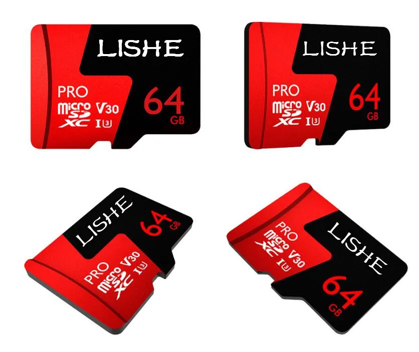 Высокая скорость LISHE Micro SD Card 64 ГБ 128 Class 10 U3 карты памяти TF флэш Microsd для