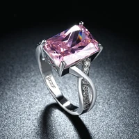 garilina new hot popular trinket pink cz ring for women silver color fille wedding bands anniversary ring ar2172